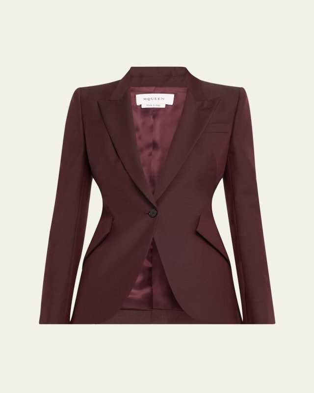 Single-Breasted Wool Blazer Jacket